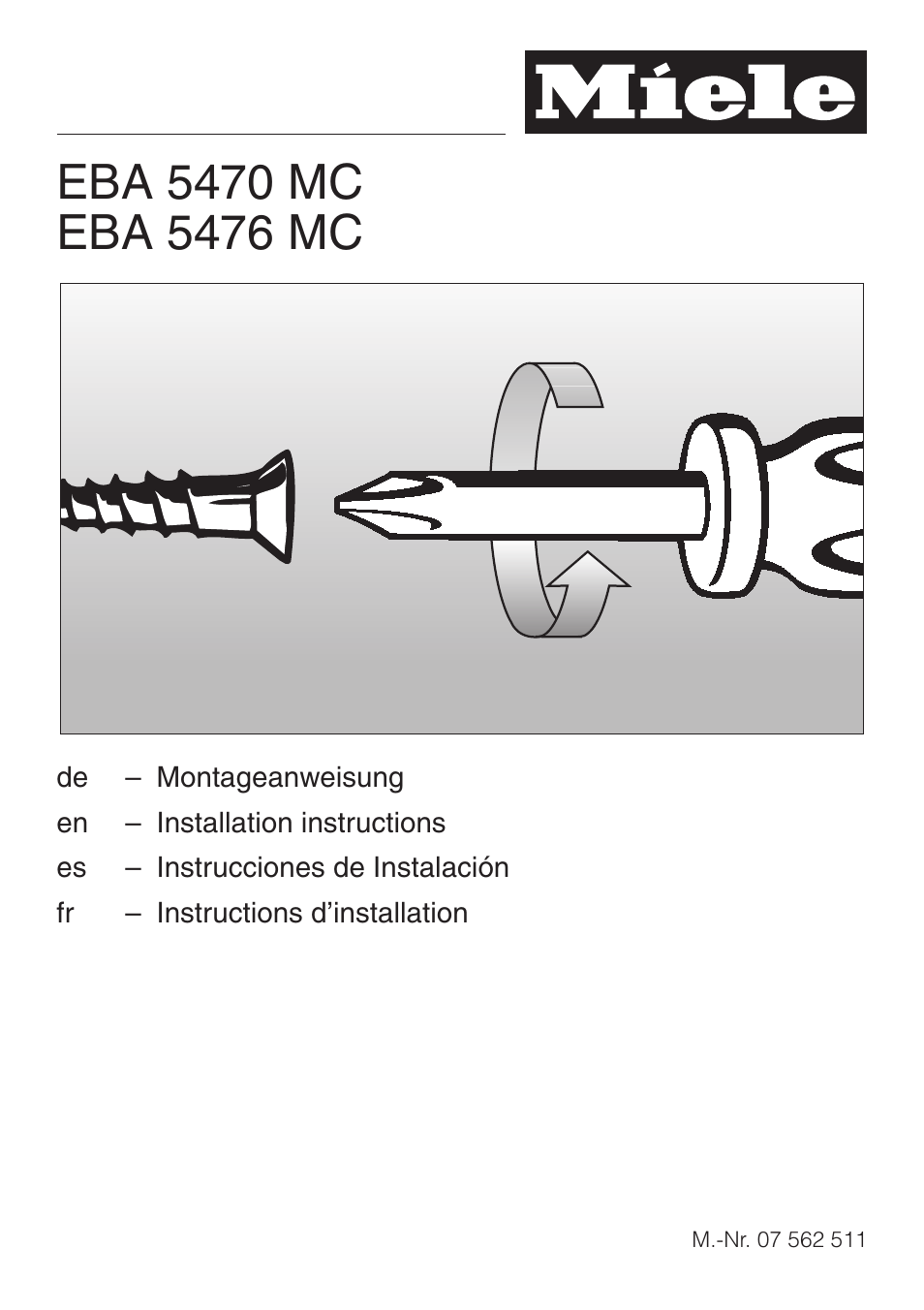 Miele EBA 5470 MC User Manual | 16 pages