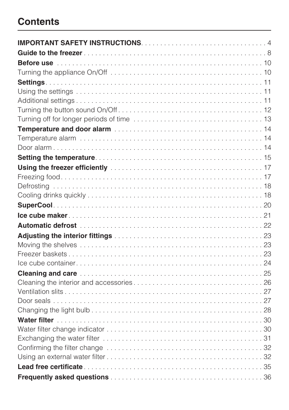 Miele F1411VI User Manual | Page 2 / 76