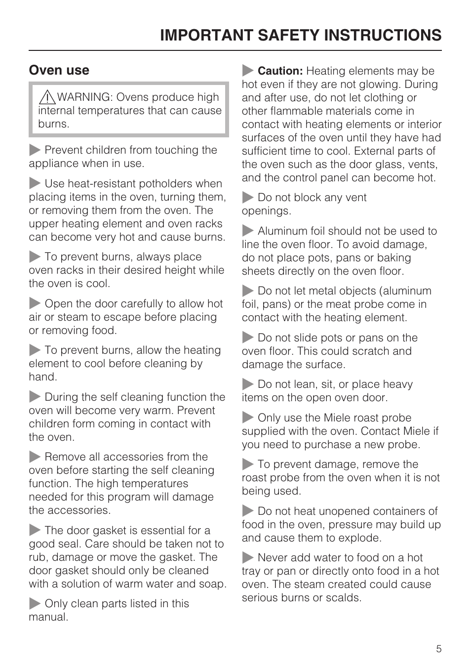 Important safety instructions | Miele H4780BP User Manual | Page 5 / 76