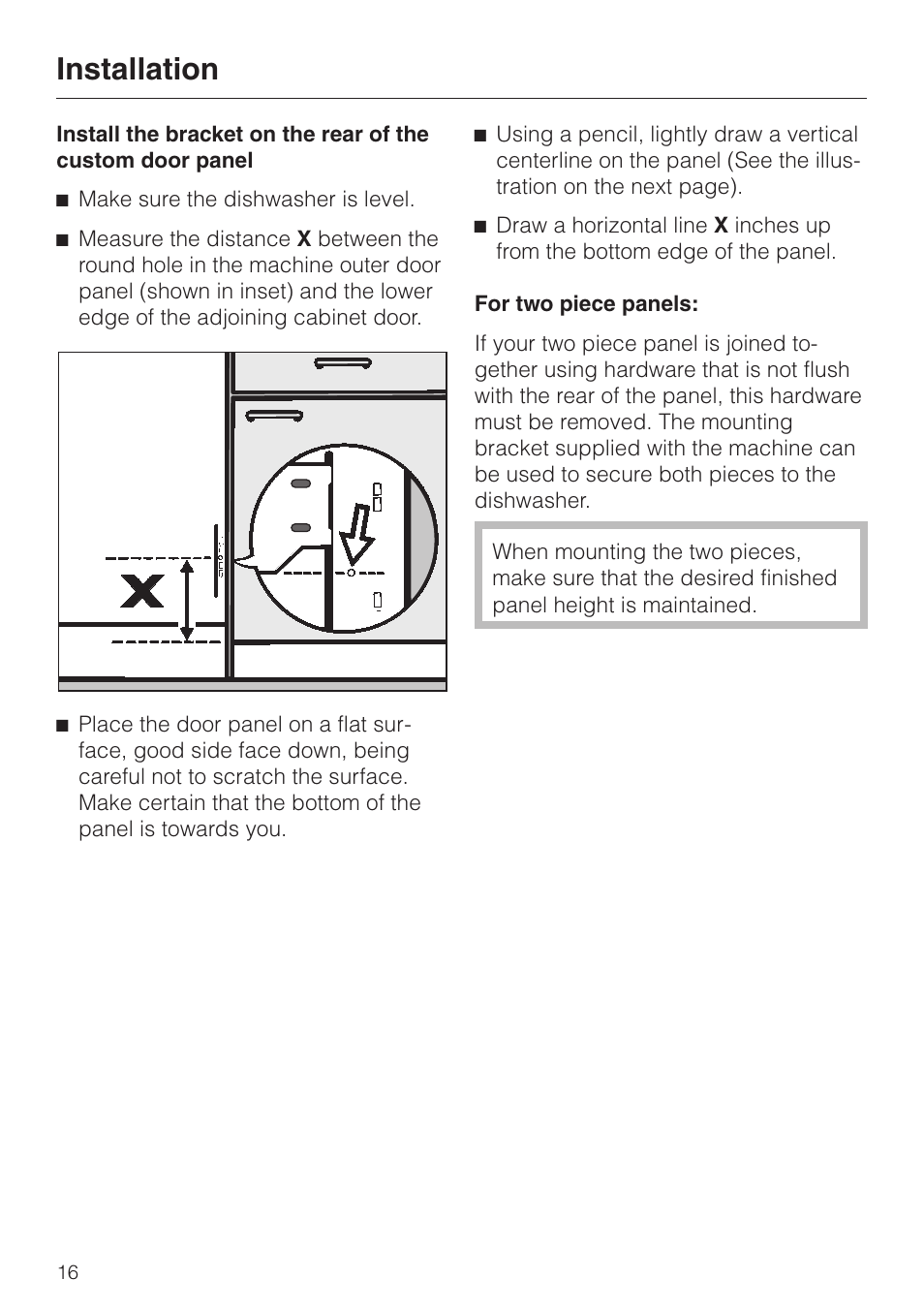 Installation | Miele HG01 User Manual | Page 16 / 36