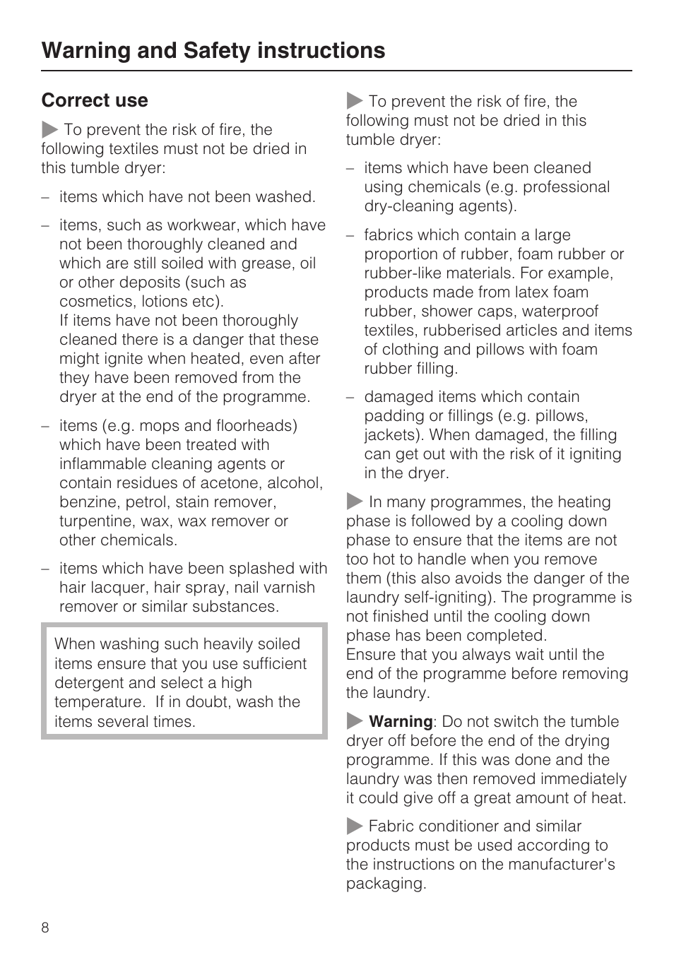 Warning and safety instructions | Miele T 4839 Ci User Manual | Page 8 / 60
