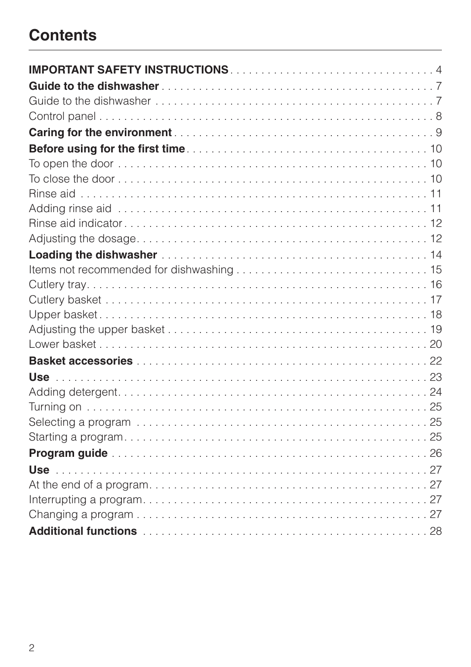Miele ADVANTA G 1180 User Manual | Page 2 / 56