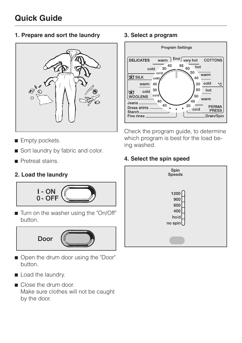 Quick guide | Miele NOVOTRONIC W 1966 User Manual | Page 26 / 52