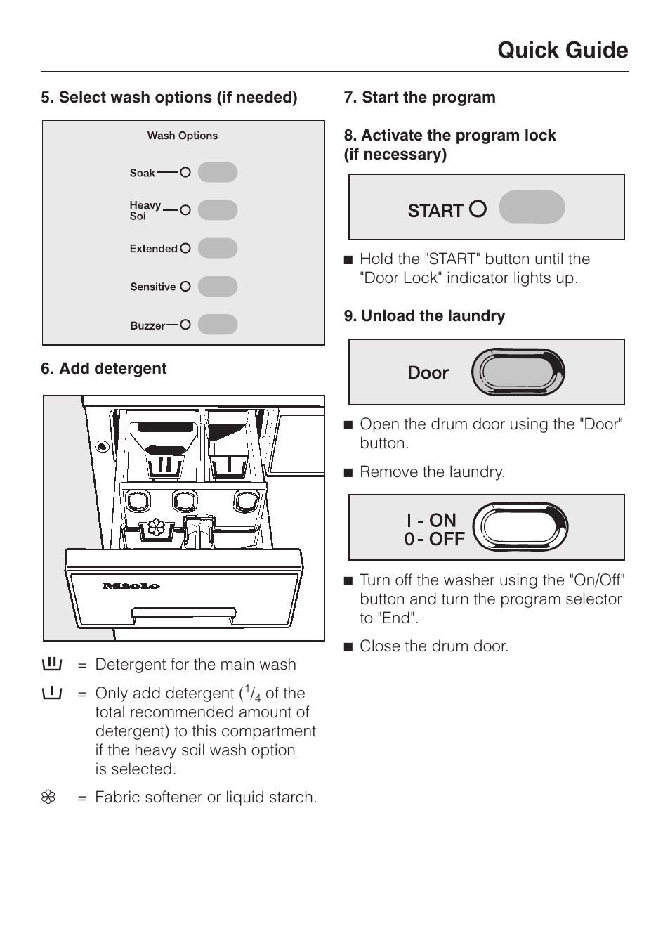 Quick guide | Miele NOVOTRONIC W 1966 User Manual | Page 27 / 52