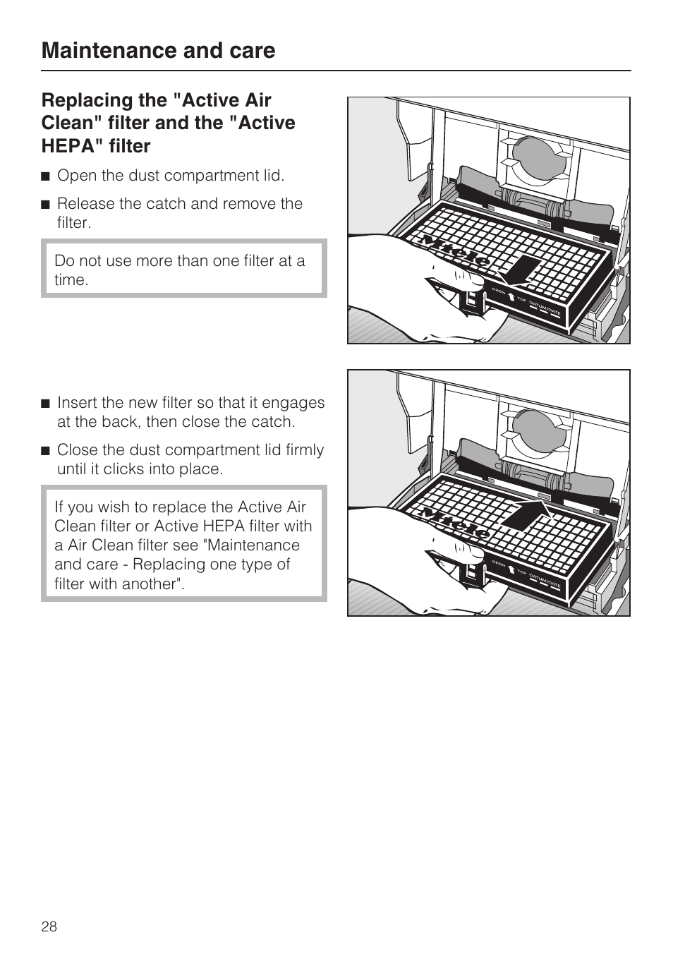 Maintenance and care | Miele S 500 User Manual | Page 28 / 44