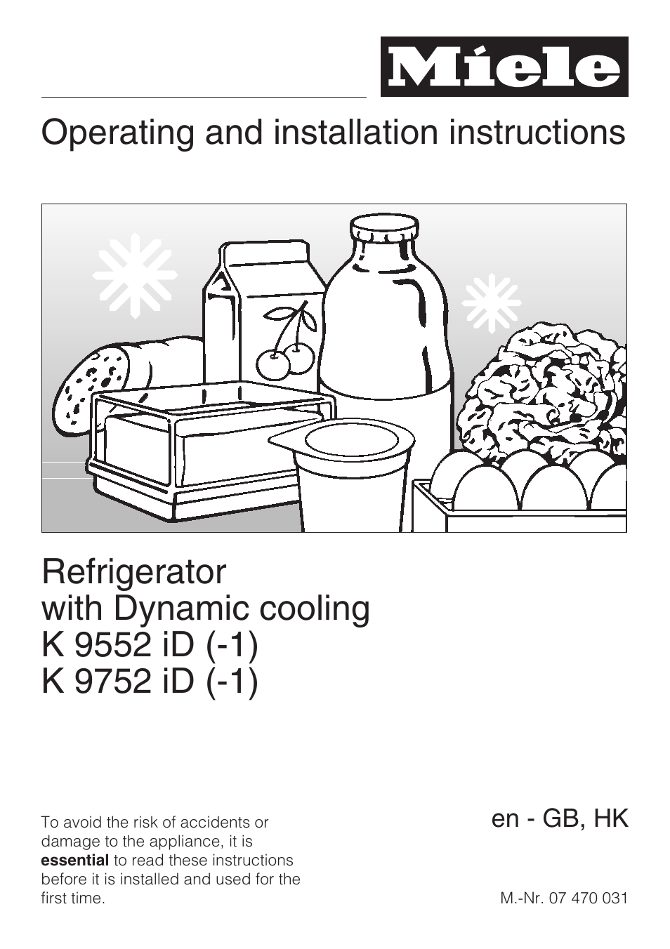 Miele Refrigerator with Dynamic cooling K9752 User Manual | 52 pages
