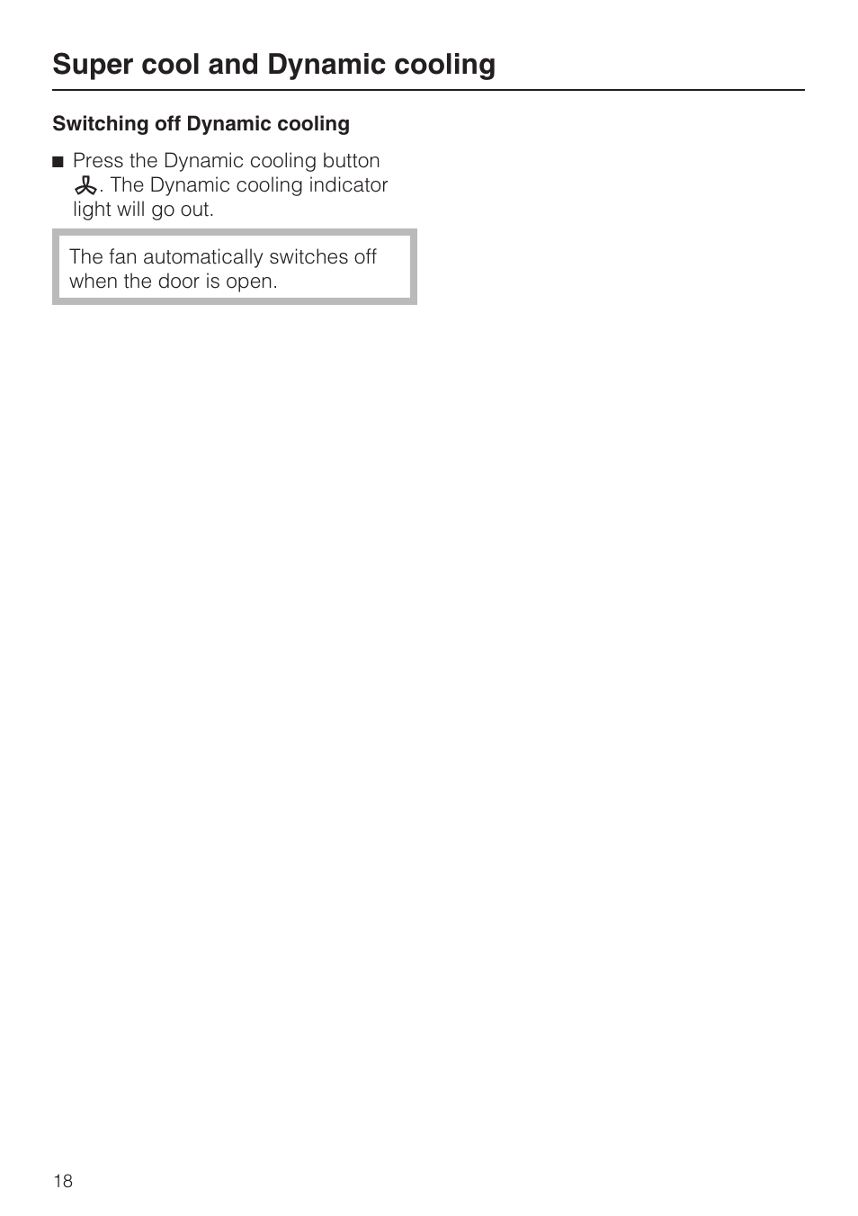 Super cool and dynamic cooling | Miele Refrigerator with Dynamic cooling K9752 User Manual | Page 18 / 52