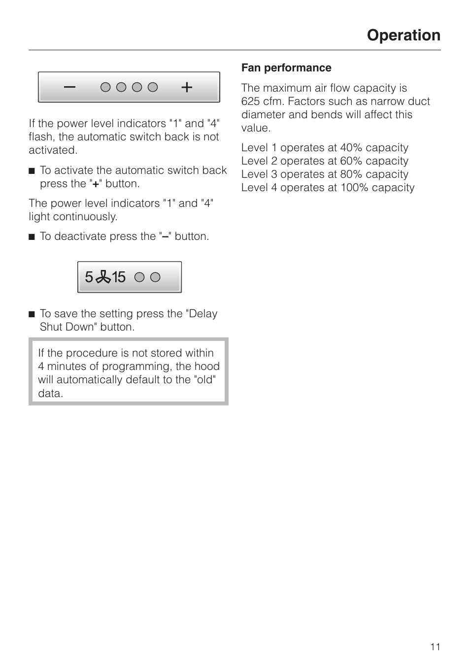 Operation | Miele DA250-4 User Manual | Page 11 / 32