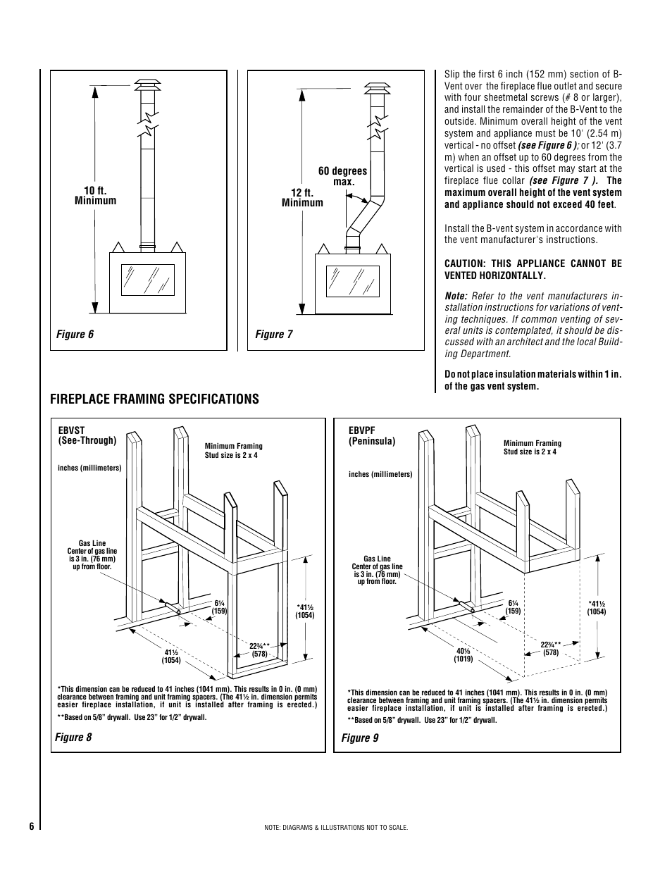 Fireplace framing specifications, Figure 9 figure 8 | Miele MNTSVBE User Manual | Page 6 / 20