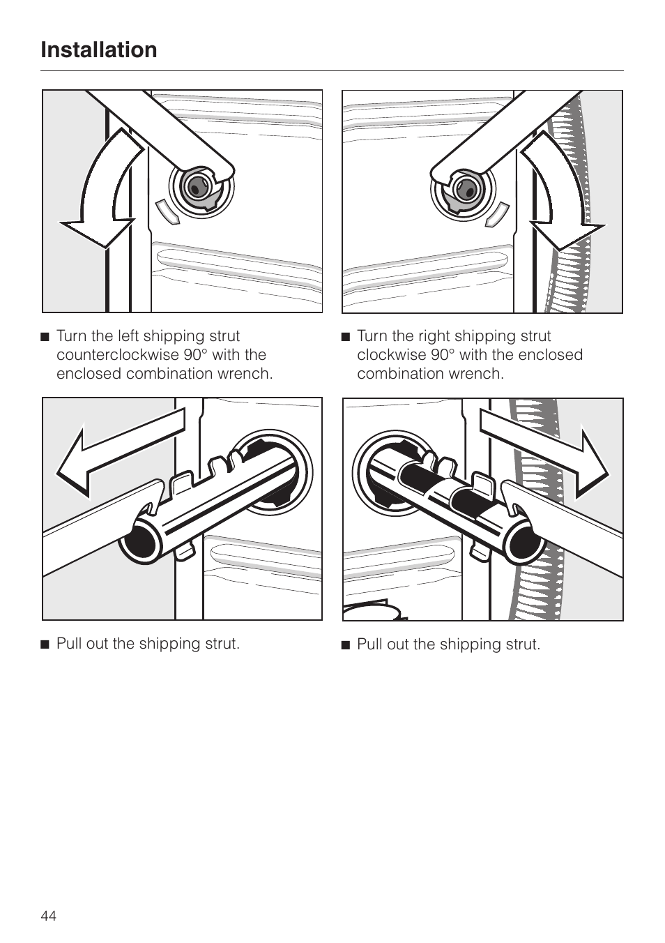 Installation | Miele W3033 User Manual | Page 48 / 60