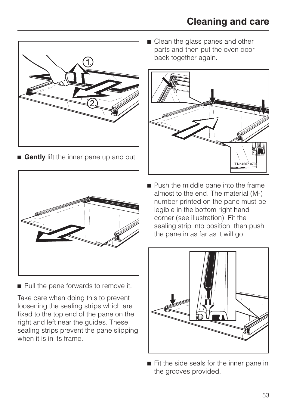 Cleaning and care | Miele H 4140 User Manual | Page 53 / 72