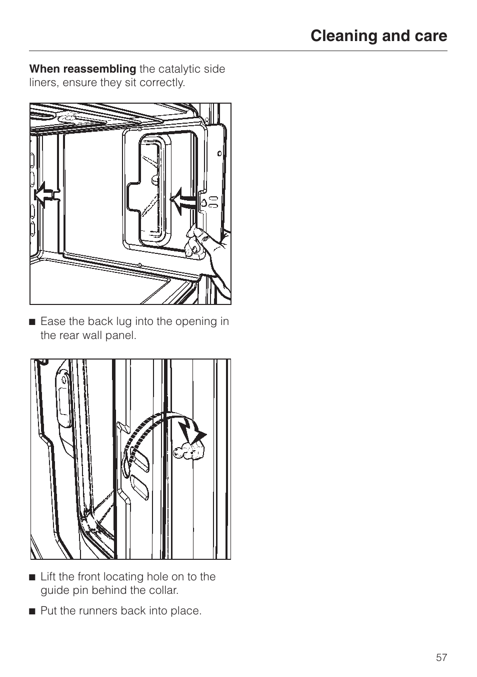 Cleaning and care | Miele H 4140 User Manual | Page 57 / 72