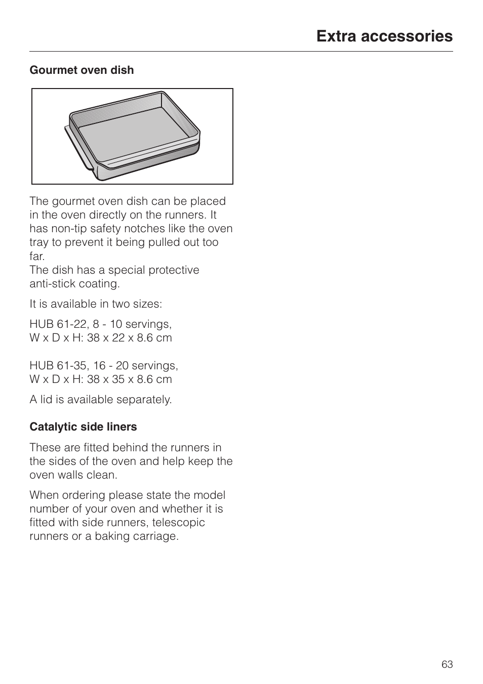 Extra accessories | Miele H 4140 User Manual | Page 63 / 72