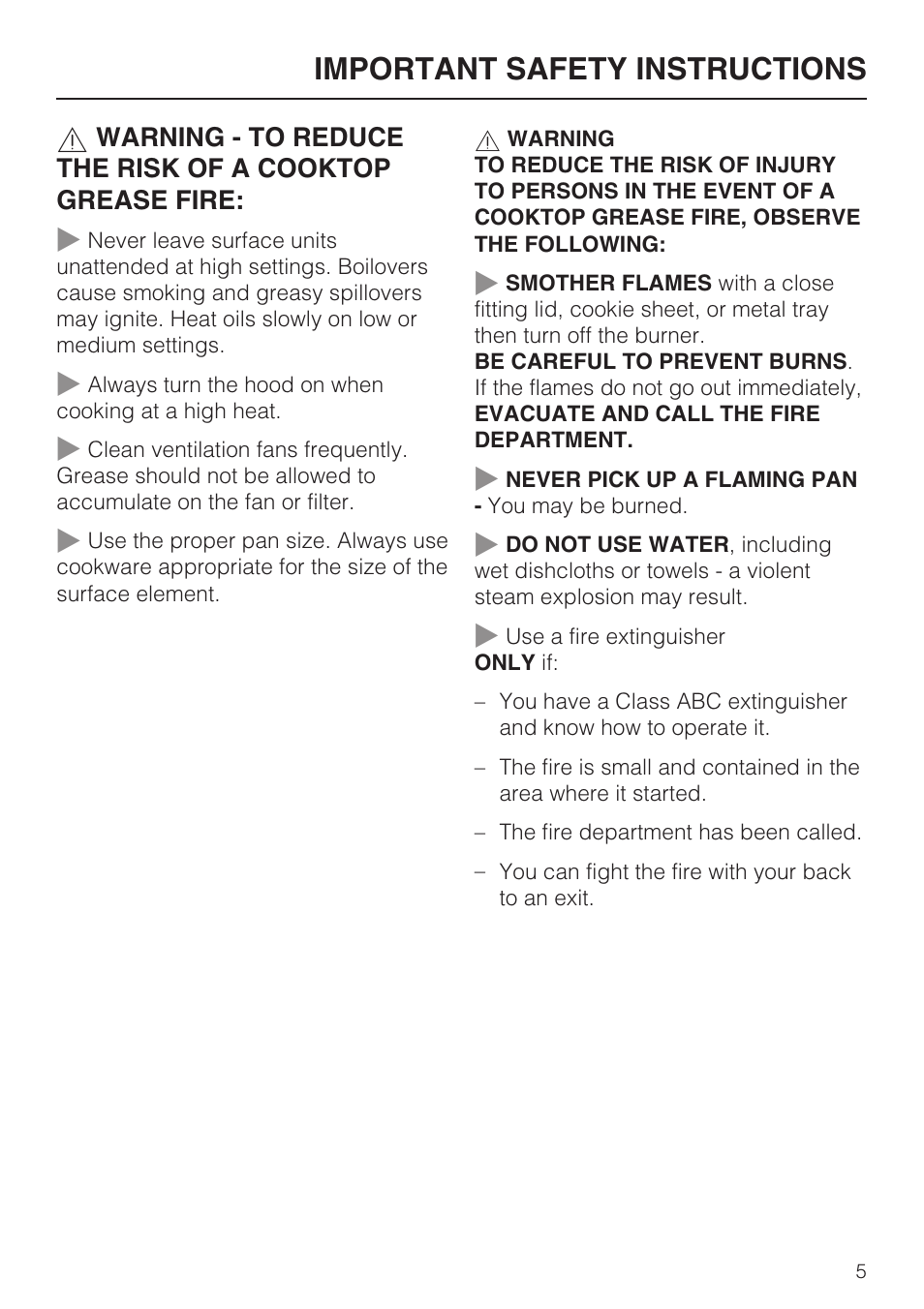 Important safety instructions | Miele DA259-4 User Manual | Page 5 / 36