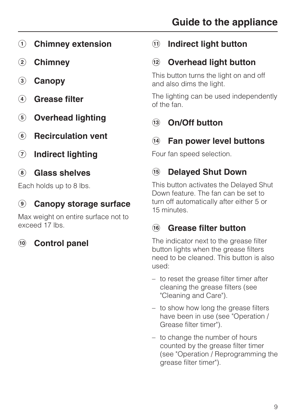 Guide to the appliance | Miele DA259-4 User Manual | Page 9 / 36