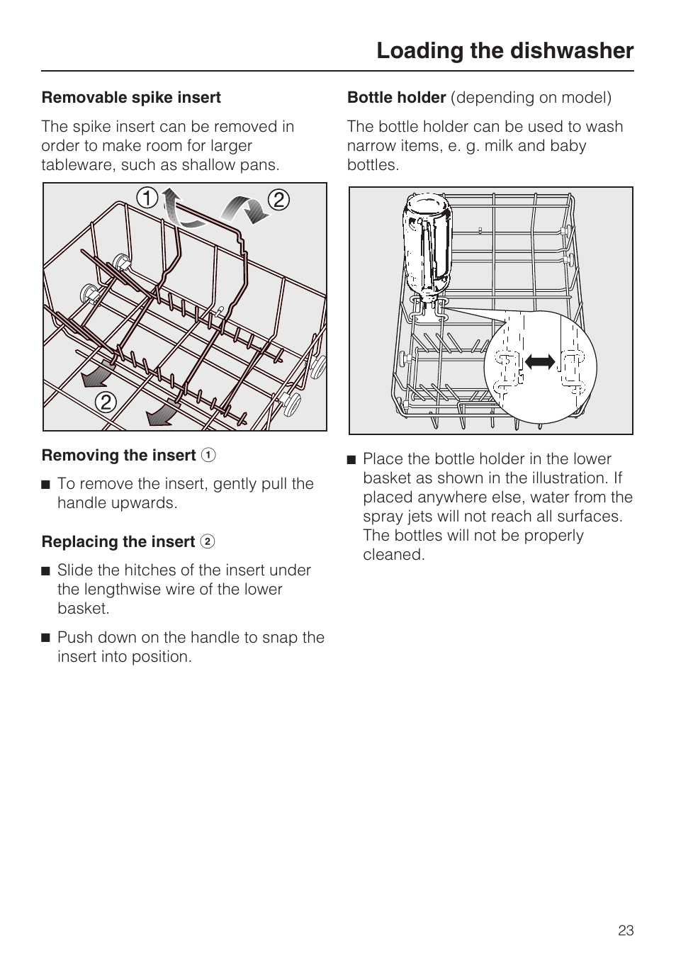 Loading the dishwasher | Miele G 4500 User Manual | Page 23 / 56