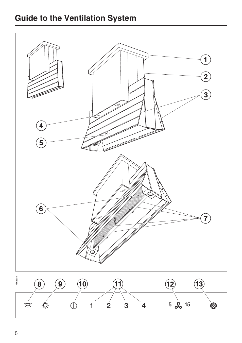 Guide to the ventilation system 8, Guide to the ventilation system | Miele DA5000D User Manual | Page 8 / 32