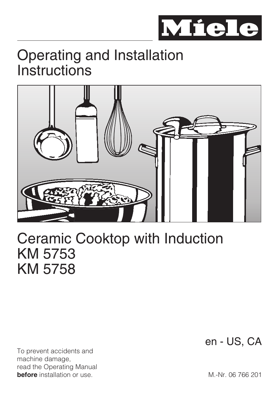 Miele CERAMIC COOKTOP WITH INDUCTION KM 5758 User Manual | 52 pages