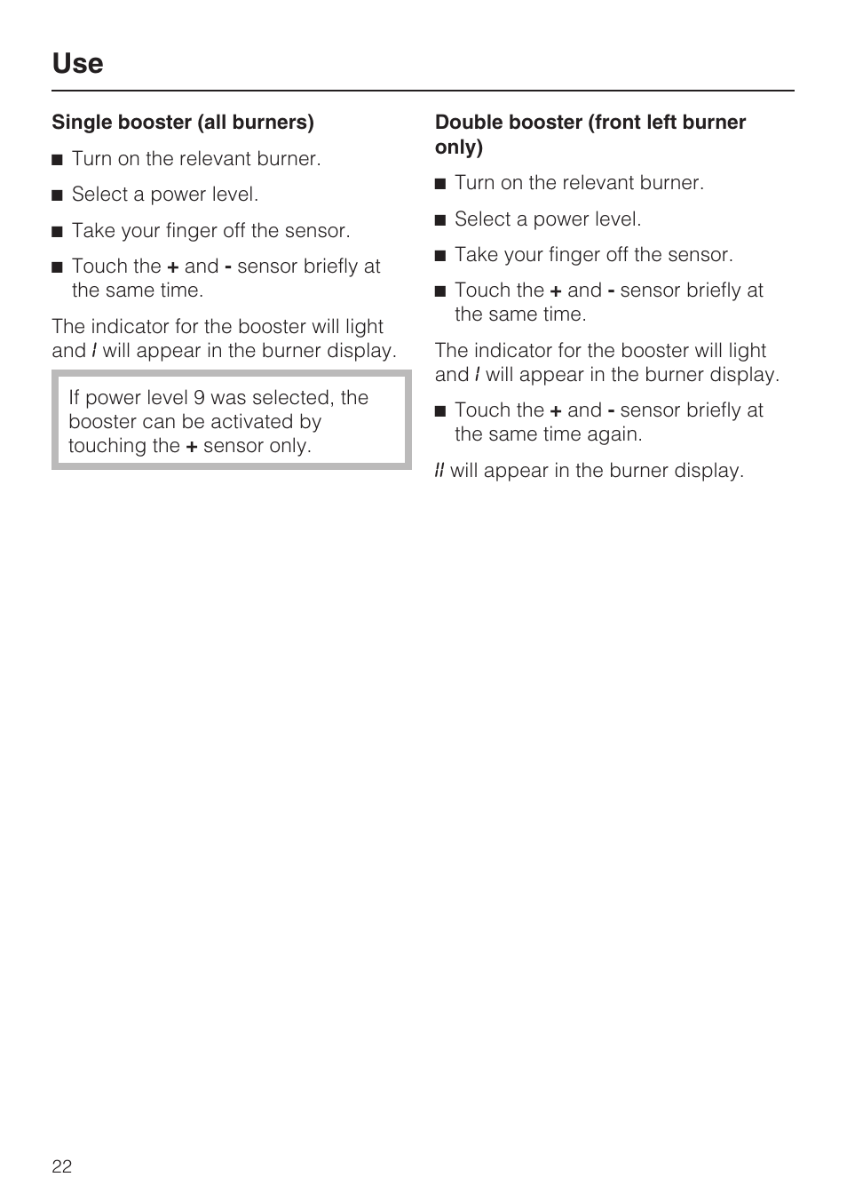Miele CERAMIC COOKTOP WITH INDUCTION KM 5758 User Manual | Page 22 / 52