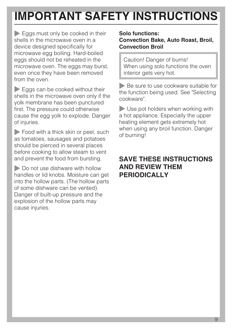 Important safety instructions | Miele H 4084 BM User Manual | Page 9 / 72