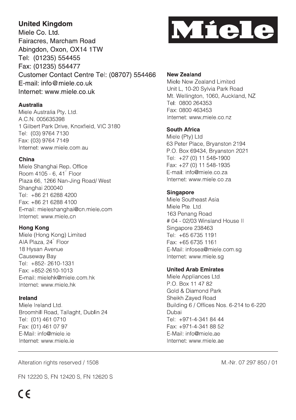 Miele FN 12620 S User Manual | Page 40 / 40