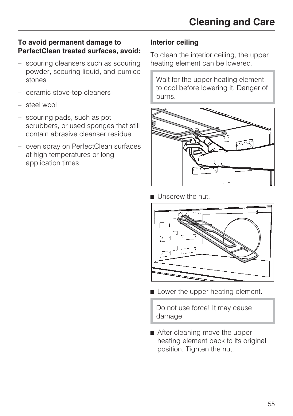 Cleaning and care | Miele H 4088 BM User Manual | Page 55 / 72