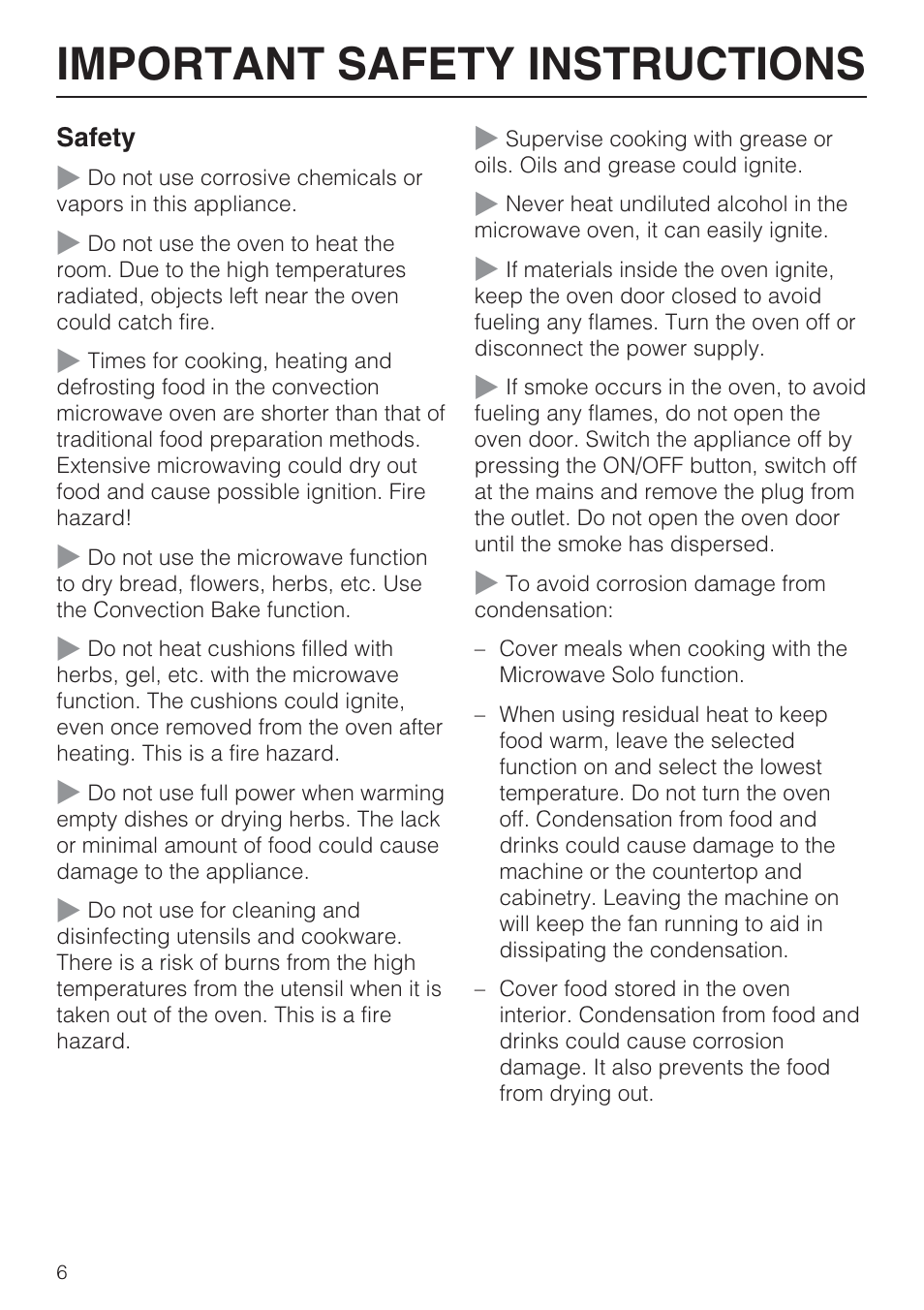 Important safety instructions | Miele H 4088 BM User Manual | Page 6 / 72