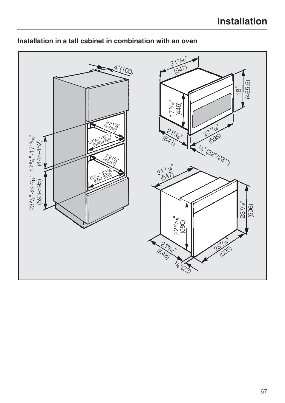 Installation | Miele H 4088 BM User Manual | Page 67 / 72