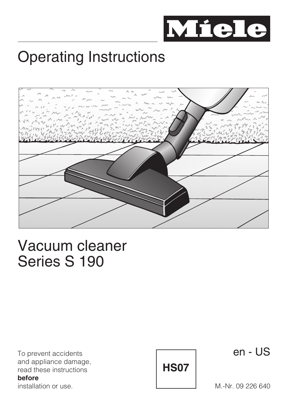 Miele S 190 User Manual | 32 pages