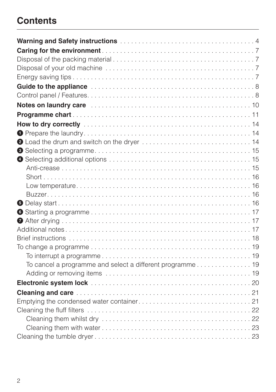 Miele T 4423 C User Manual | Page 2 / 48