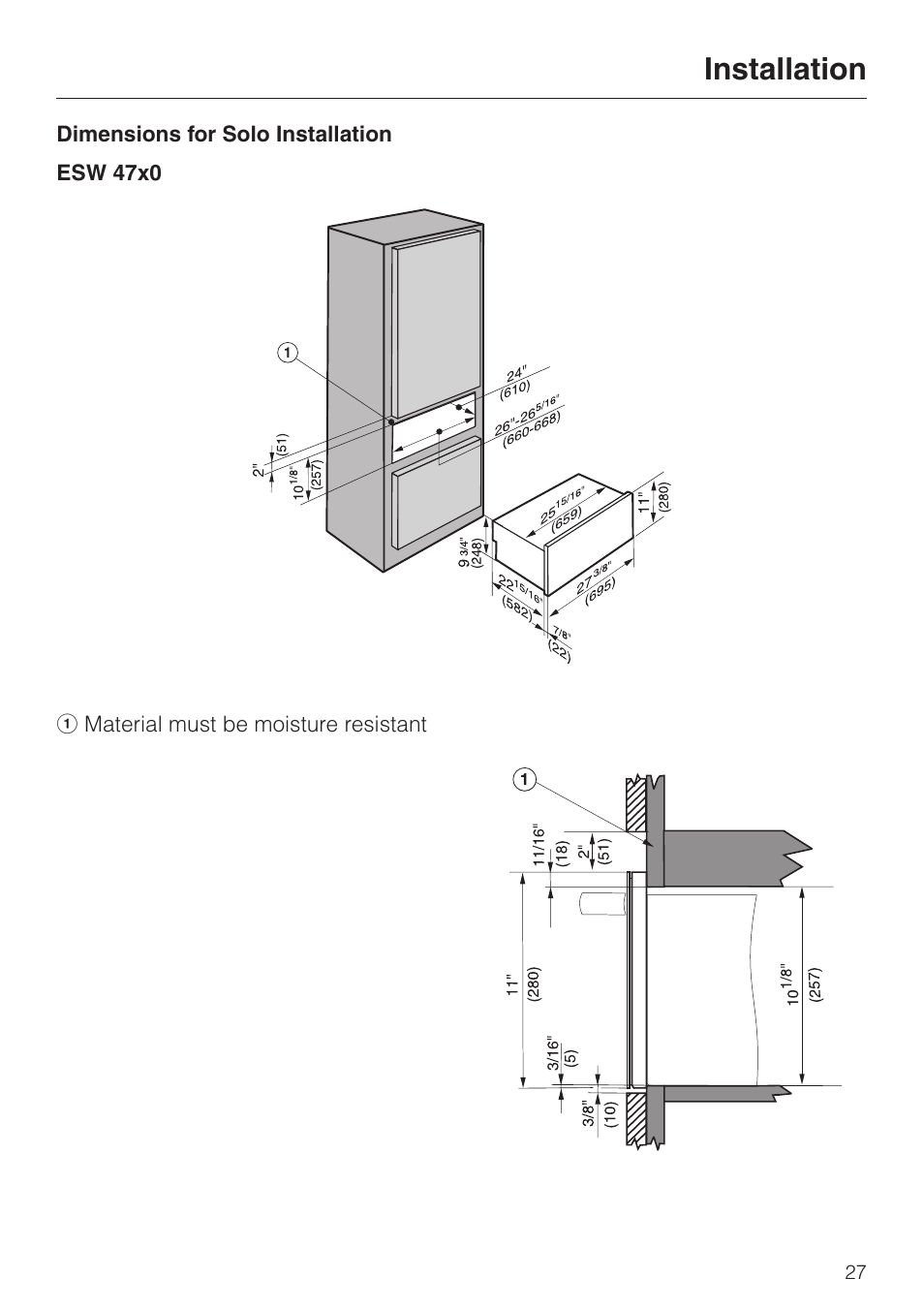 Installation | Miele ESW4710 User Manual | Page 27 / 36