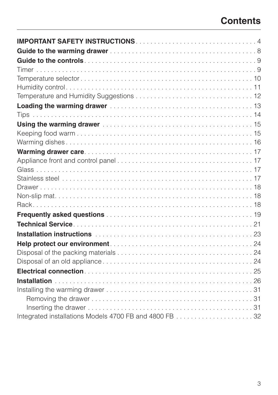 Miele ESW4710 User Manual | Page 3 / 36