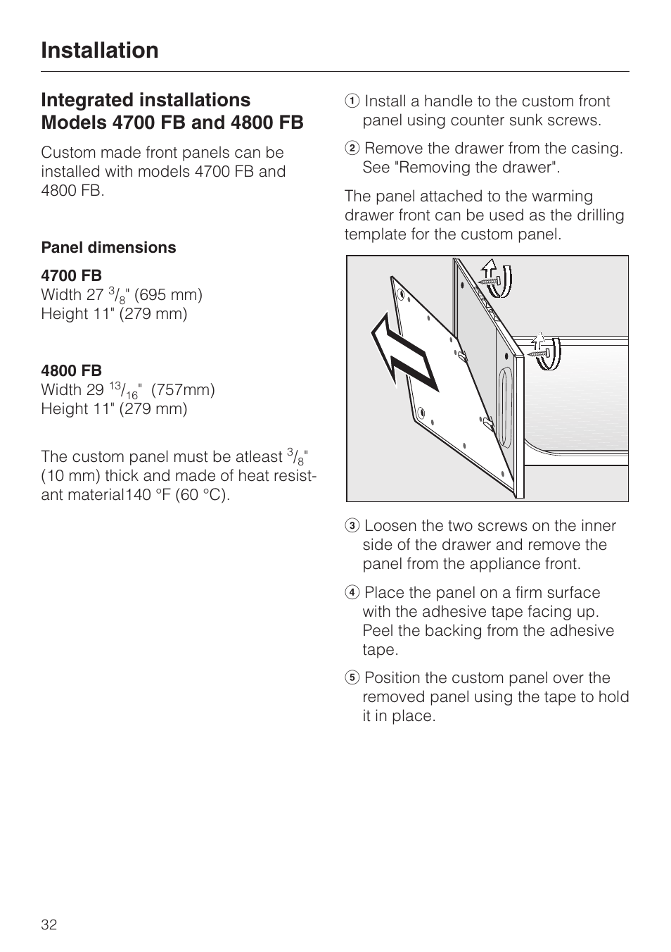 Installation | Miele ESW4710 User Manual | Page 32 / 36
