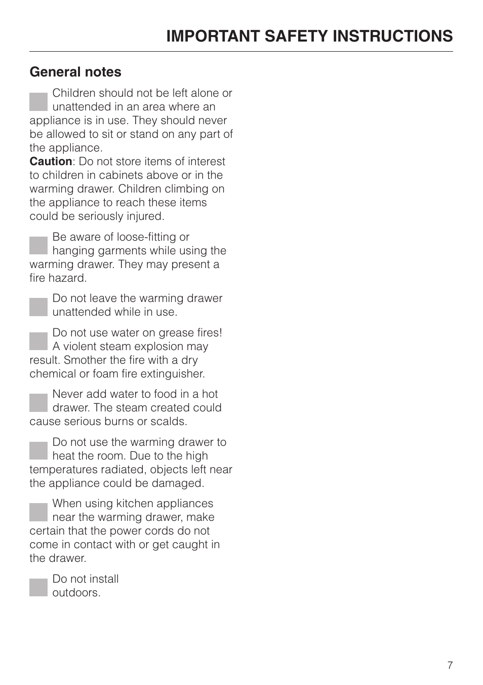 Important safety instructions | Miele ESW4710 User Manual | Page 7 / 36