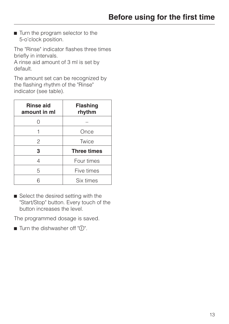 Before using for the first time | Miele G 2020 User Manual | Page 13 / 52