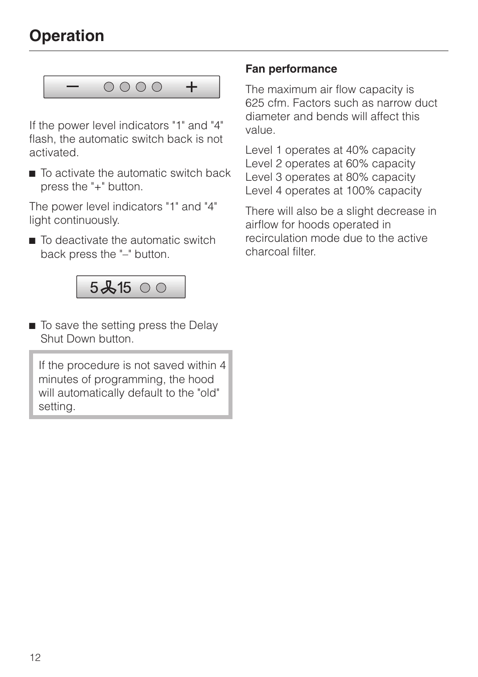 Operation | Miele DA 249-4 User Manual | Page 12 / 40