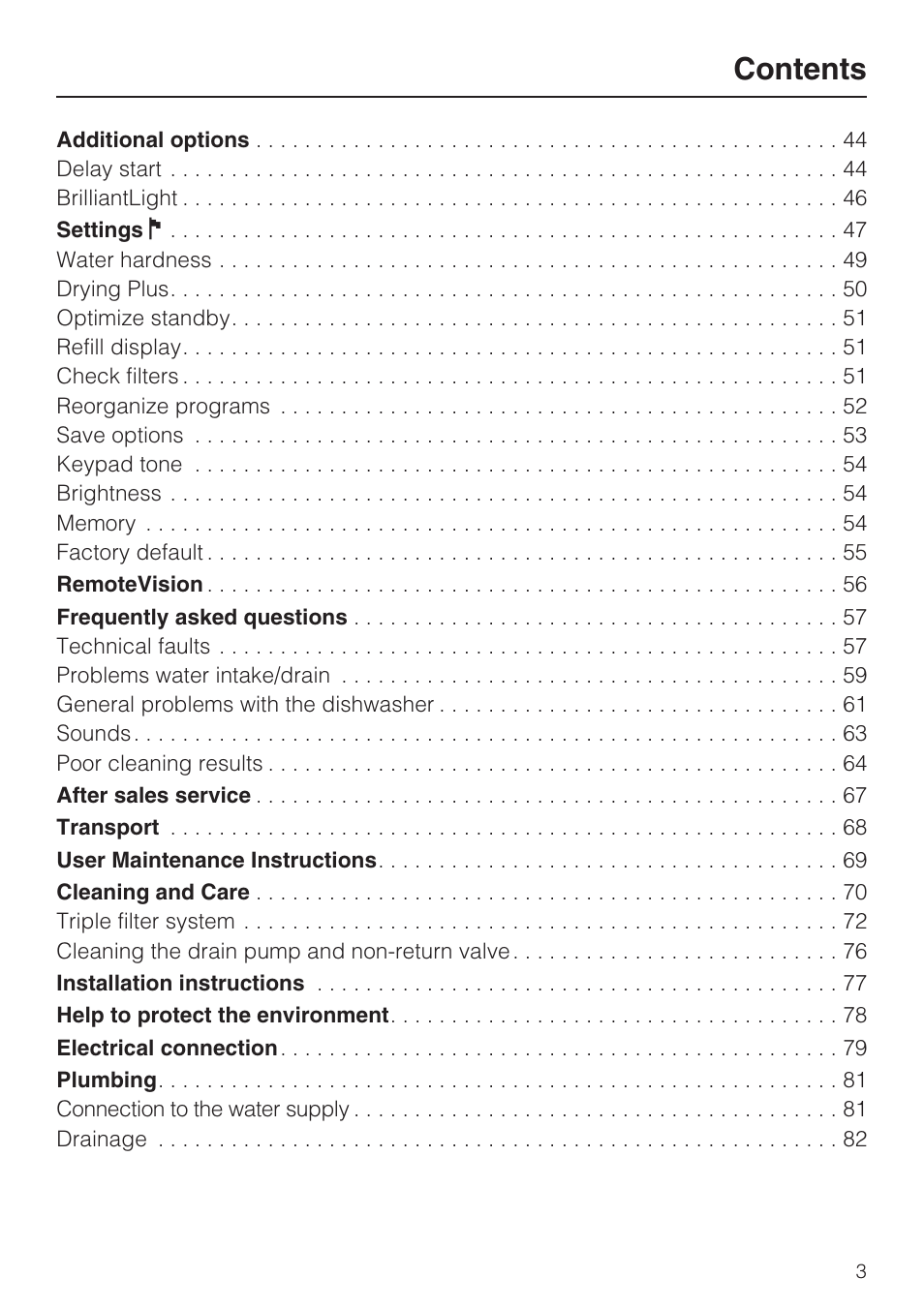 Miele G 5795 User Manual | Page 3 / 84