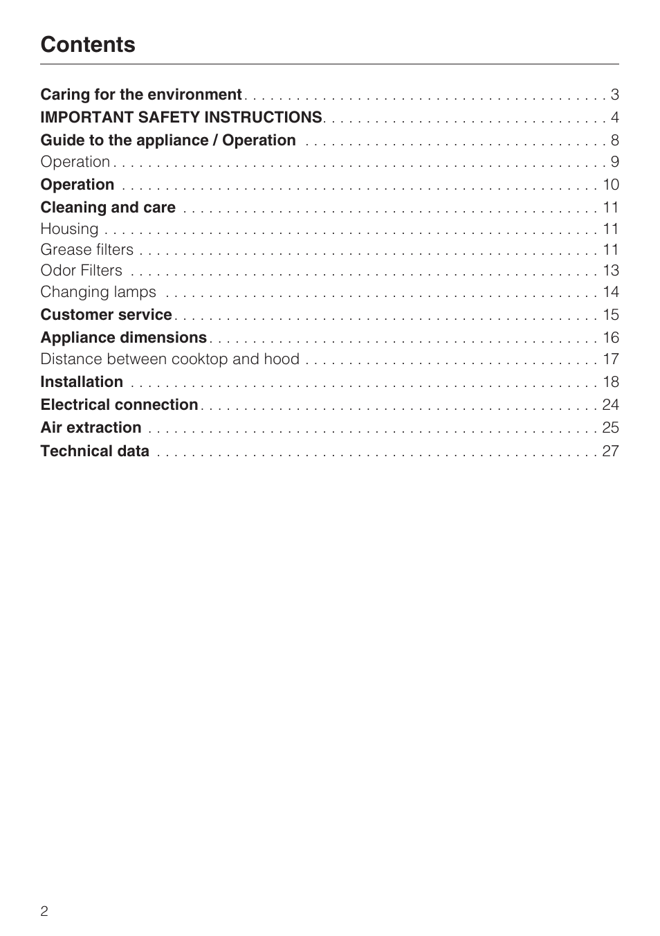 Miele DA 188 User Manual | Page 2 / 28