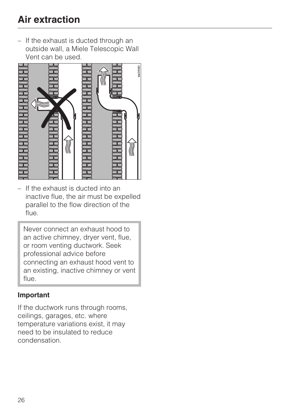 Air extraction | Miele DA 188 User Manual | Page 26 / 28