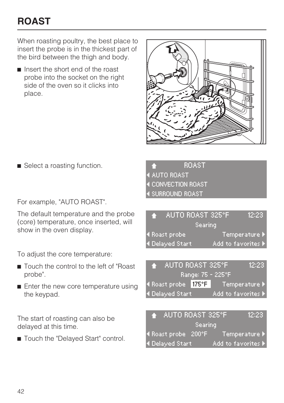 Roast | Miele H 4894 BP2 User Manual | Page 42 / 80