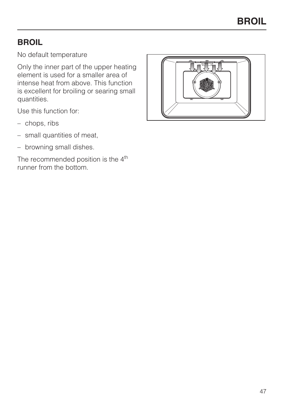 Broil 47, Broil | Miele H 4894 BP2 User Manual | Page 47 / 80