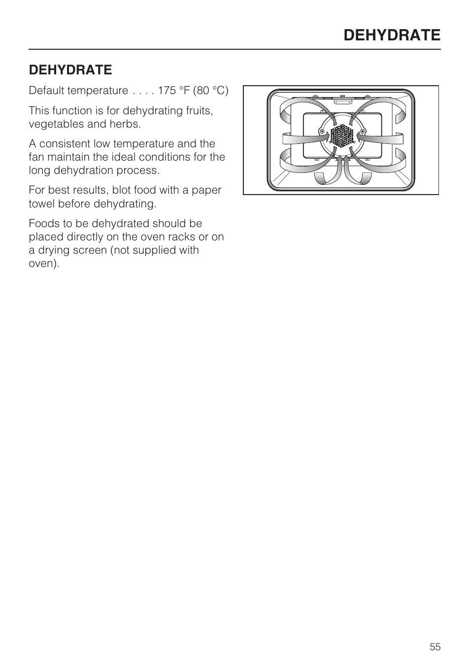 Dehydrate 55, Dehydrate | Miele H 4894 BP2 User Manual | Page 55 / 80