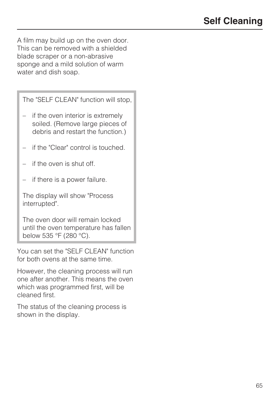 Self cleaning | Miele H 4894 BP2 User Manual | Page 65 / 80