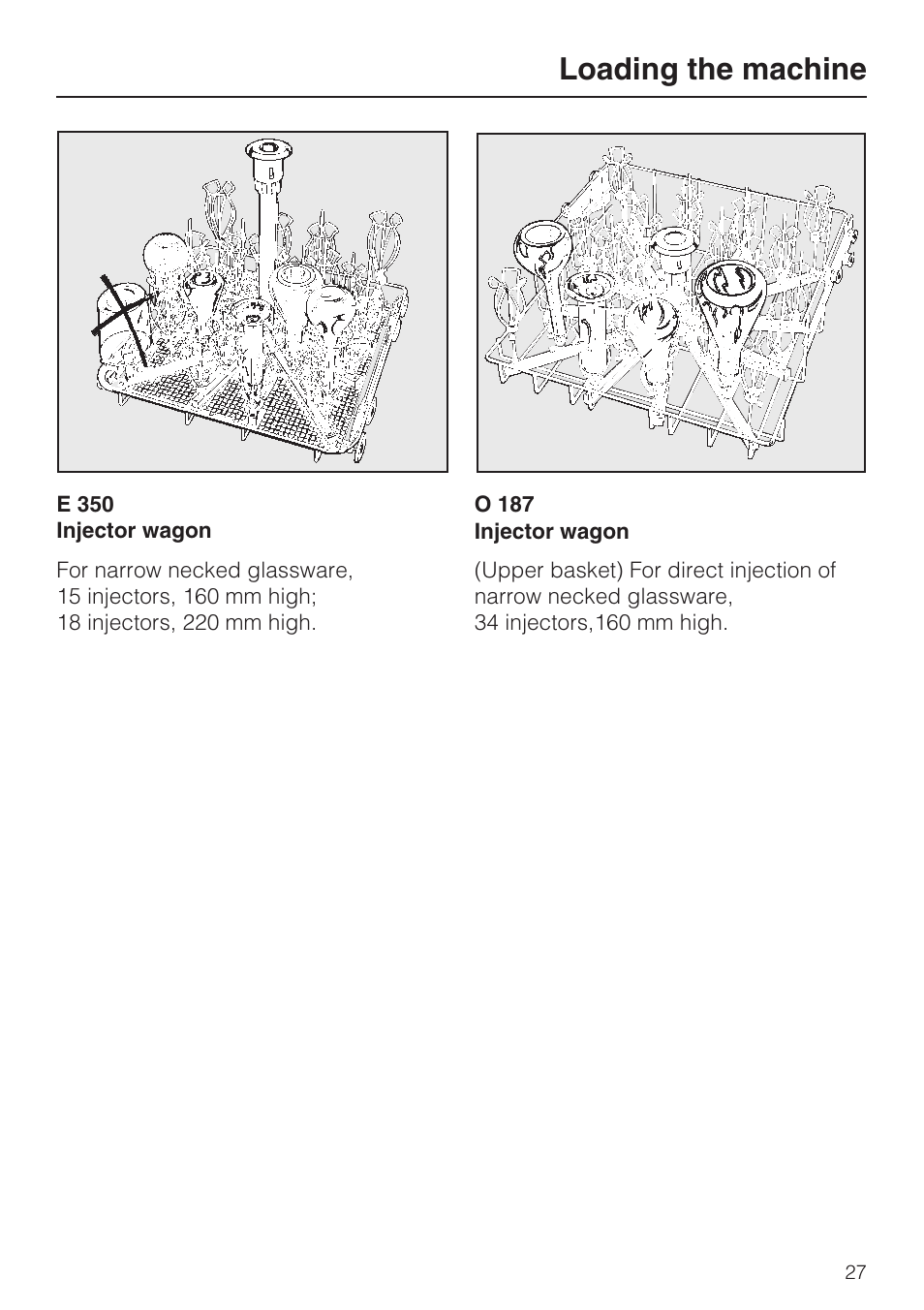 Loading the machine | Miele Laboratory Glassware Washer G 7883 User Manual | Page 27 / 72