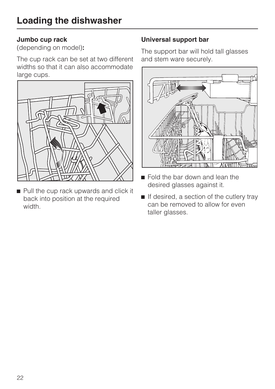 Loading the dishwasher | Miele G 5575 User Manual | Page 22 / 72