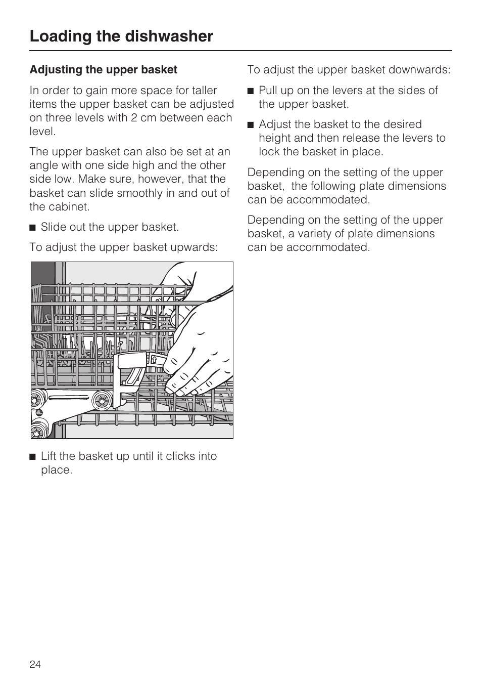 Loading the dishwasher | Miele G 5575 User Manual | Page 24 / 72