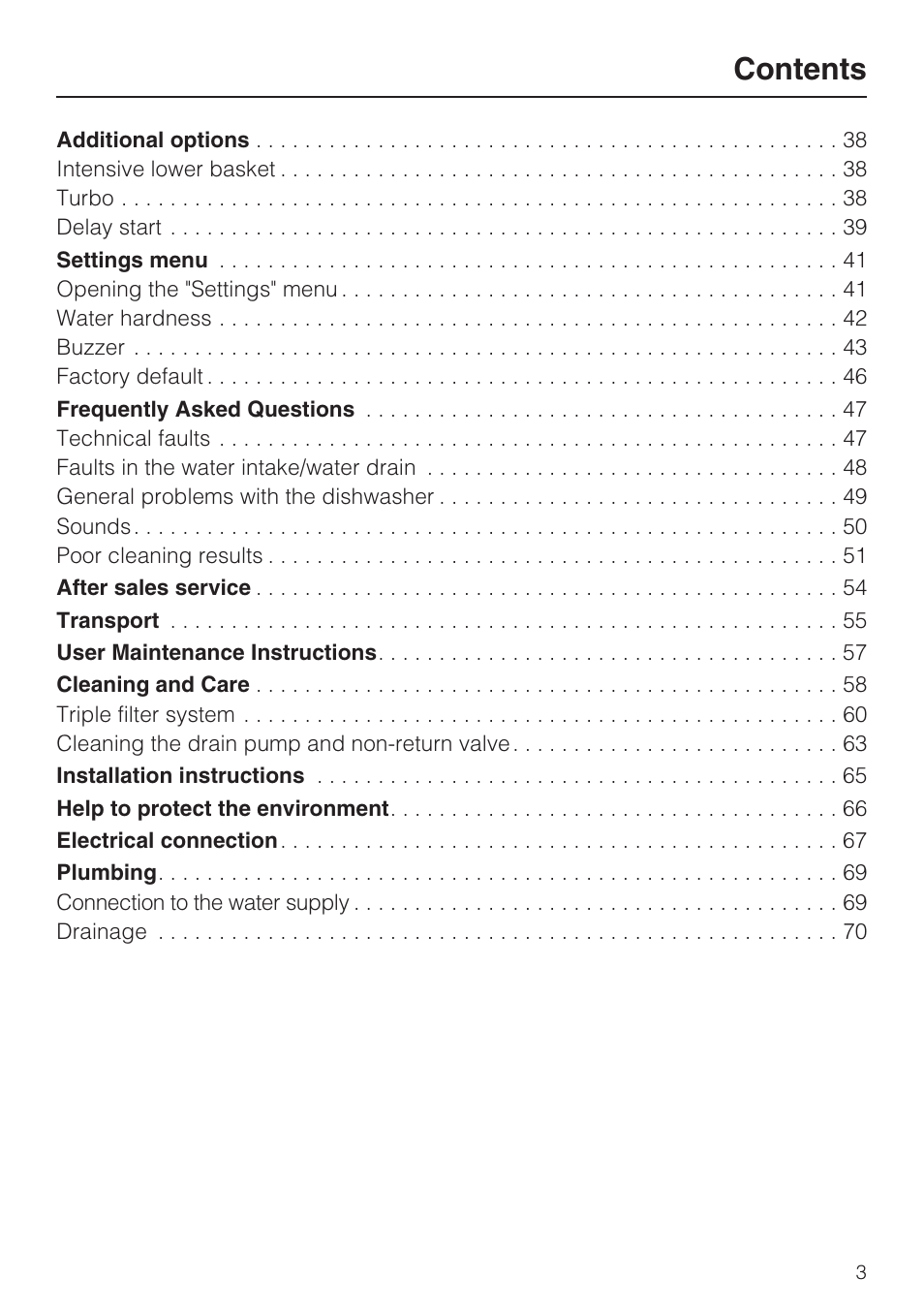 Miele G 5575 User Manual | Page 3 / 72
