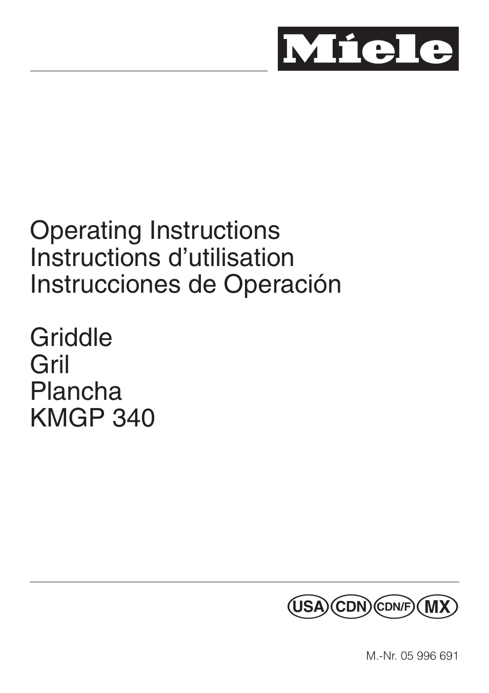 Miele KMGP 340 User Manual | 20 pages