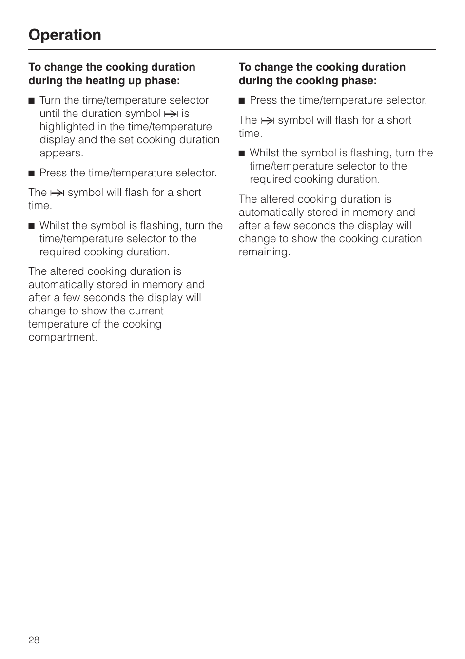 Operation | Miele DG 2351 User Manual | Page 28 / 72