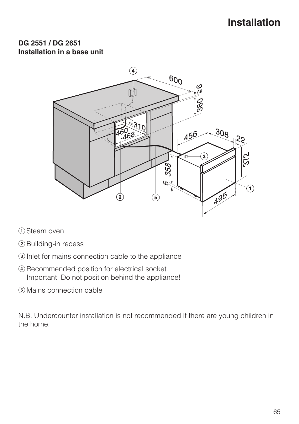 Installation | Miele DG 2351 User Manual | Page 65 / 72